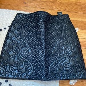 Leather mini skirt